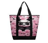 FekiLoot Pink Panda Pattern Shopping Bag Tote Bag Reusable Grocery Bags