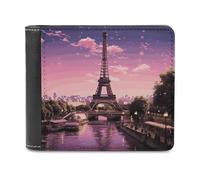 FekiLoot Pink Paris Wallet Fashionable Slim Leather Wallet with Multiple Card Slots And Hidden Compartments Wallets