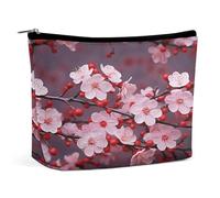 FekiLoot Pink Plum Blossom Toiletry Bag Travel Cosmetic Bag with Zipper Personalized Makeup Pouch Makeup Pouch for Women for Use in Daily Life Travel Other Occasions