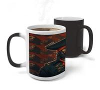 FekiLoot Pirate Captain Mug Heat Sensitive Coffee Mugs Colour Changing Magical Coffee Tea Cup Funny Art Mug Sublimation Mugs Novelty Ceramic Cup for Women Men 11oz
