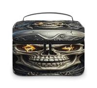 FekiLoot Pirate Skull Makeup Bag Large Capacity Travel Cosmetic Bag Lightweight Hand-held Toiletry Bags Portable Cosmetic Pouch Cute Make Up Pouch for Women