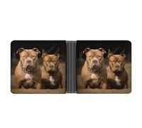 FekiLoot Pitbull Dogs Wallet Slim Leather Bifold Wallet Extra Capacity Wallets with Multiple Card Slots Men Billfold