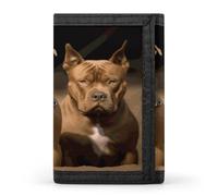 FekiLoot Pitbull Dogs Wallet Slim Trifold Wallets with Multiple Card Slots Credit Card Holder Pocket Coin Purse