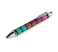 FekiLoot Pixel Color Happy Face Ballpoint Pens Retractable Ball Point Pens Smooth-Flowing Black Ink 0.5mm Writing Pen Black Ink Pen for Men Women 1 PCS