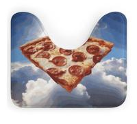FekiLoot Pizza in The Sky Toilet Rug U-Shaped Floor Mat