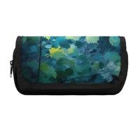 FekiLoot Plant Leaves Pencil Case Portable Zipper Large Capacity Pencil Bag Handheld Multi Function Portable Pencil Pouch Organizer for Family Office Supplies