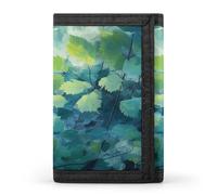 FekiLoot Plant Leaves Wallets Exquisite Trifold Wallet Front Pocket Wallet with Zipper Keychain Coin Purse Credit Card Holder for Adult