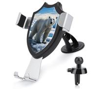FekiLoot Polar Bear Ice Car Phone Mount for Dashboard/Vent/Windshield Auto-Clamping Gravity Sensor Truck Stand Cradle 90° Rotation Phone Holder Fits 4-6" Phones