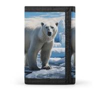 FekiLoot Polar Bear Ice Trifold Wallet Slim Minimalist Front Pocket Men's Passcase Wallet Credit Card Holder