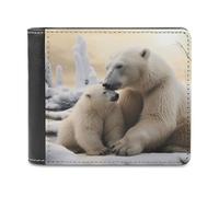 FekiLoot Polar Bear Love PU Leather Wallet Bifold Wallet Front Pocket Wallets Fashion Purse Slim Billfold Credit Card Holder