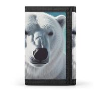 FekiLoot Polar Bear Trifold Wallet Slim Minimalist Front Pocket Men's Passcase Wallet Credit Card Holder
