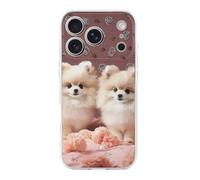 FekiLoot Pomeranians Puppies and Point for iPhone 17 Case Full Camera Protection TPU Slim Shockproof with Anti-Fingerprint Phone Cover Transparent