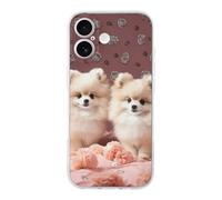 FekiLoot Pomeranians Puppies and Point for iPhone 17 Case Full Camera Protection TPU Slim Shockproof with Anti-Fingerprint Phone Cover Transparent