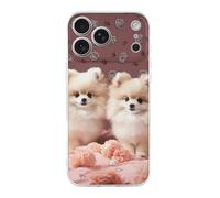 FekiLoot Pomeranians Puppies and Point for iPhone 17 Case Full Camera Protection TPU Slim Shockproof with Anti-Fingerprint Phone Cover Transparent
