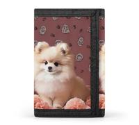 FekiLoot Pomeranians Puppies And Point Slim Wallet Trifold Wallet Credit Card Holder Wallets Stylish Money Clip for Men Women