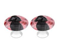 FekiLoot Poodles Dogs Cabinet Knobs Kitchen Cabinet Handles Round Closet Handles Stainless Steel Drawer Pulls for Closet Dresser Wardrobe Cupboard Furniture 2 Pack