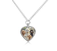 FekiLoot Poodles Dogs Urn Necklaces for Ashes Personalized Human Pet Cremation Jewelry Keepsake Locket Heart Pendant with Filling Kit Memorial Gift for Dog Cat Lover Women Men
