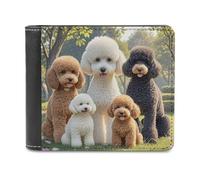 FekiLoot Poodles Dogs Wallet Large Capacity Slim Bifold Wallet with Multiple Card Slots PU Leather Men Purse
