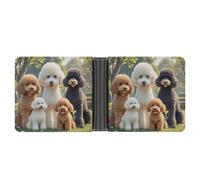 FekiLoot Poodles Dogs Wallet Slim PU Bifold Design Wallet with Multiple Card Slots Wallets Extra Capacity Pocket Wallets