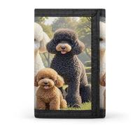 FekiLoot Poodles Dogs Wallet Slim Trifold Wallets with Multiple Card Slots Credit Card Holder Pocket Coin Purse