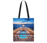 FekiLoot Pool Party Cruise Ship Tote Bag Lightweight Elegant Carry Bag Stylish Soft Roomy Handbag Full-Color All-Over Print Reusable Shoulder Bag Chic Daily Shopping Bag For Daily Travel Beach Work