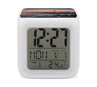 FekiLoot Portland River Lighthouse Sunrise Alarm Clock Sound Machine with 7 Color Changing Night Light Wake Up Digital Clock Large LED Display Number Alarm Clocks Home Office Bedroom Decor