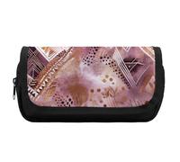 FekiLoot Pretty Peach Pattern Pencil Case Office Pencil Box Large Capacity Pencil Box Pouch Holder Double Zipper Pencil Case Use to Organize Desktop And Plan Space Home Office