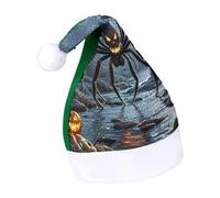 FekiLoot Pumpkin Ghost Night Christmas Hats Adults Flip Sequin Xmas Hat Glittery Santa Claus Hat for New Year Party Headwear