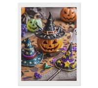 FekiLoot Pumpkin Halloween Diamond Painting Kits for Adults Full Drill Diamond Dots Art for Beginners DIY 5d Square Gem Diamond Pictures Art Kits Crafts Home Wall Decoration Gift 12"x16"