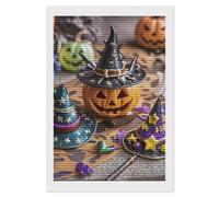 FekiLoot Pumpkin Halloween Diamond Painting Kits for Adults Full Drill Diamond Dots Art for Beginners DIY 5d Round Gem Diamond Pictures Art Kits Crafts Home Wall Decoration Gift 8"x12"