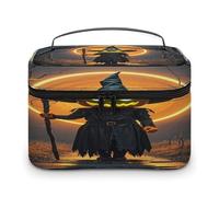 FekiLoot Pumpkin Monster Under The Moon Makeup Bag Large Capacity Travel Cosmetic Bag Lightweight Hand-held Toiletry Bags Portable Cosmetic Pouch Cute Make Up Pouch for Women