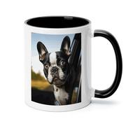 FekiLoot Puppy Dog Boston Terrier Coffee Mug 12oz Ceramic Coffee Cup with Handle Novelty Color Mugs Tea Cup for Home, Office & Cafe Use, Microwave & Dishwasher Safe