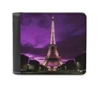FekiLoot Purple Eiffel Tower Wallet Fashionable Slim Leather Wallet with Multiple Card Slots And Hidden Compartments Wallets