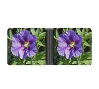 FekiLoot Purple Flower Wallet Slim Leather Bifold Wallet Extra Capacity Wallets with Multiple Card Slots Men Billfold
