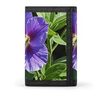 FekiLoot Purple Flower Wallet Slim Trifold Wallets with Multiple Card Slots Credit Card Holder Pocket Coin Purse