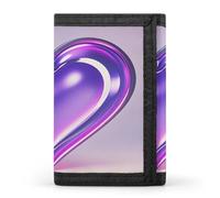 FekiLoot Purple Hearts Men's Wallet Extra Capacity Trifold Wallet Thin & Stylish Trifold Card Holder with ID Window