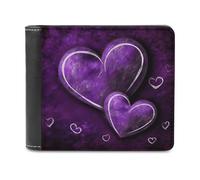 FekiLoot Purple Hearts Wallet Fashionable Slim Leather Wallet with Multiple Card Slots And Hidden Compartments Wallets