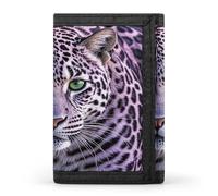 FekiLoot Purple Leopard Men's Wallet Extra Capacity Trifold Wallet Thin & Stylish Trifold Card Holder with ID Window