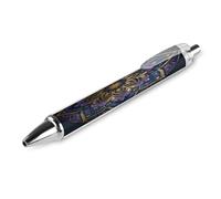 FekiLoot Purple Mandala Art Ballpoint Pens Retractable Ball Point Pens Smooth-Flowing Black Ink 0.5mm Writing Pen Black Ink Pen for Men Women 1 PCS