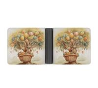 FekiLoot Rabbit on The Tree Leather Wallet Mens Bifold Wallets Travel Cash Credit Card Holder Womens Minimalist Purse