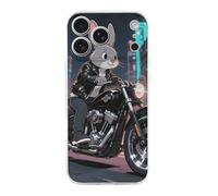 FekiLoot Rabbit Riding Motorcycles for iPhone 17 Case Full Camera Protection TPU Slim Shockproof with Anti-Fingerprint Phone Cover Transparent