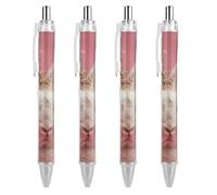 FekiLoot Rabbit Wearing A Crown Ballpoint Pens Retractable Black Ink Ballpoint Pens 0.5mm Medium Point Smooth Writing Pattern Pen with Super Soft Grip Cute Work Supplies for Men Women 4 PCS