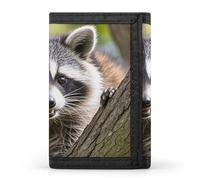 FekiLoot Raccoon Trifold Wallet Slim Credit Card Holder Stylish Trifold Billfold Minimalist Front Pocket Friendly Purses