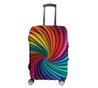 FekiLoot Rainbow Stripe Pattern Travel Luggage Cover Anti-Scratch Suitcase Cover Elastic Luggage Protector Fits 19-28 Inch Case, white, L, Stylish