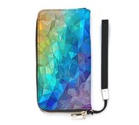 FekiLoot Rainbow Triangle Long Wallet Large Capacity Zipper Purse Ladies Multi-card Slot Coin Phone Travel Pocket