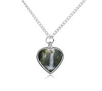 FekiLoot Rainforest Waterfall Urn Necklaces for Ashes Personalized Human Pet Cremation Jewelry Keepsake Locket Heart Pendant with Filling Kit Memorial Gift for Dog Cat Lover Women Men