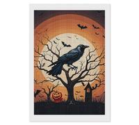 FekiLoot Raven Halloween Diamond Painting Kits for Adults Full Drill Diamond Dots Art for Beginners DIY 5d Square Gem Diamond Pictures Art Kits Crafts Home Wall Decoration Gift 8"x12"