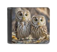 FekiLoot Real Cute Owls Wallet Large Capacity Slim Bifold Wallet with Multiple Card Slots PU Leather Men Purse