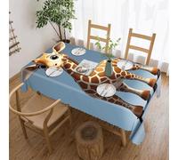 FekiLoot Rectangle Giraffe Tablecloth 120 X 60 Inch Reusable Polyester Table Cover Everyday Use Decorative Table Cloth Washable for Dining Wedding Party Outdoor Decor