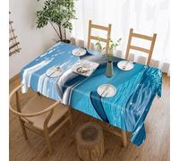 FekiLoot Rectangle Ocean Dolphin Looking at You Tablecloth 120 X 60 Inch Reusable Polyester Table Cover Everyday Use Decorative Table Cloth Washable for Dining Wedding Party Outdoor Decor